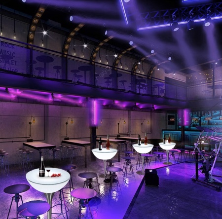 Стол светящийся круглый на металическом основании 80х80х76 Стол светящийся круглый на металическом основании 80х80х76